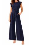 BTFBM Women's Cap Sleeve Wide Leg Jumpsuit