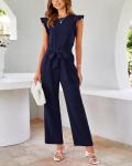 BTFBM Women's Cap Sleeve Wide Leg Jumpsuit