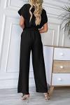 Prettygarden Women's Summer V-Neck Belted Jumpsuit