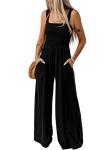 Dokotoo Plus Size Oversized Black Jumpsuit with Pockets