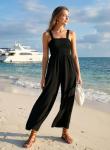 Dokotoo Plus Size Oversized Black Jumpsuit with Pockets