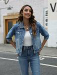 Light Wash Cropped Denim Jacket for Women