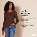 Lightweight Cable Crewneck Sweater for Women