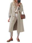 Womens Oversized Long Trench Coat - Windproof Style