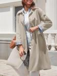 Womens Oversized Long Trench Coat - Windproof Style