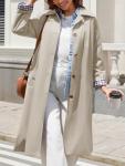 Womens Oversized Long Trench Coat - Windproof Style