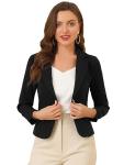 Allegra K Women's Lightweight Summer Crop Blazer