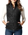 Slim Fit Quilted Black Puffer Vest for Women