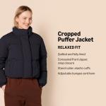 Amazon Essentials Women's Cropped Puffer Jacket - Black