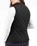 Slim Fit Quilted Black Puffer Vest for Women
