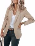 Cicy Bell Women's Khaki Casual Blazer Jacket