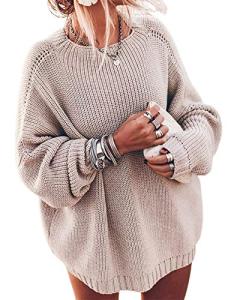 Ugerlov Women's Oversized Batwing Sweater - Beige