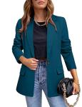 Iron Blue Casual Long Sleeve Blazer for Women