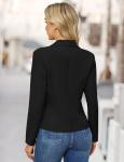 FOLUNSI Womens Casual Cropped Blazer Jacket