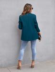 Iron Blue Casual Long Sleeve Blazer for Women