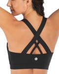 Padded Strappy Sports Bra for Women, A-Black