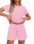 Ekouaer Women’s Summer Stripe Knit Lounge Set