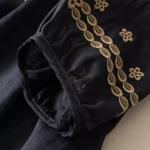 Women's Black Two-Piece Linen Set for Summer