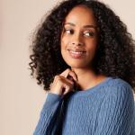 Lightweight Cable Crewneck Sweater for Women