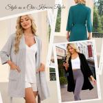 Soft Lightweight Tencel Cotton Kimono Robe - Light Pink