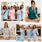 Soft Lightweight Tencel Cotton Kimono Robe - Light Pink