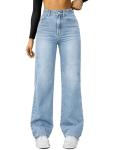 High Waisted Loose Fit Straight Leg Jeans