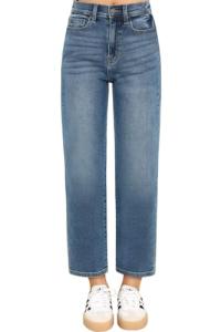High Waisted Cropped Straight Leg Jeans for Women