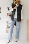 High Waisted Frayed Straight Leg Jeans for Women
