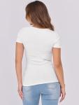 Short Sleeve Scoop Neck Ribbed Tee for Women