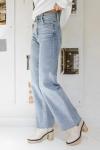 High Waisted Frayed Straight Leg Jeans for Women