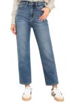 High Waisted Cropped Straight Leg Jeans for Women