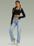 High Waisted Loose Fit Straight Leg Jeans