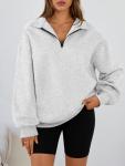 Oversized Half Zip Fleece Sweatshirt for Women