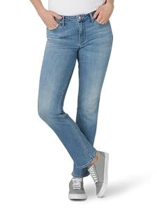 Lee Women's Mid Rise Straight Leg Jeans