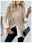 Verdusa Women's Khaki Sleeveless Mock Neck Sweater