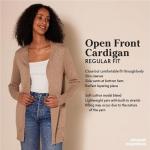 Lightweight Open-Front Cardigan in Camel Heather