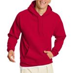 Hanes EcoSmart Hooded Sweatshirt in Deep Red