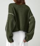 Prettygarden Oversized Chunky Knit Sweater - Army Green