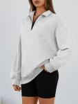 Oversized Half Zip Fleece Sweatshirt for Women