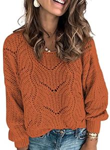 Dokotoo Ladies Chunky Crochet Cable Knit Sweater