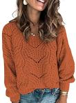 Dokotoo Ladies Chunky Crochet Cable Knit Sweater