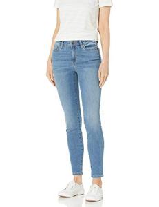 Light Blue Mid-Rise Stretchy Skinny Jeans for Women