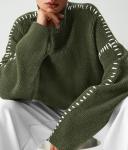 Prettygarden Oversized Chunky Knit Sweater - Army Green