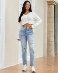 Luvamia Casual Ripped High Waisted Boyfriend Jeans