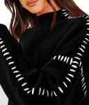 Chunky Knit Mock Neck Oversized Sweater for Women