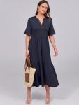 ANRABESS Women's Navy Blue Ruffle Maxi Dress