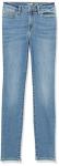 Light Blue Mid-Rise Stretchy Skinny Jeans for Women