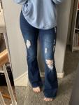 High Waisted Ripped Flare Jeans for Women