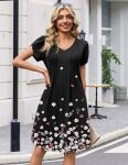 Zeagoo Women’s Black Floral A-Line Summer Dress