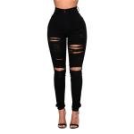 High-Waisted Distressed Ripped Skinny Jeans for Women